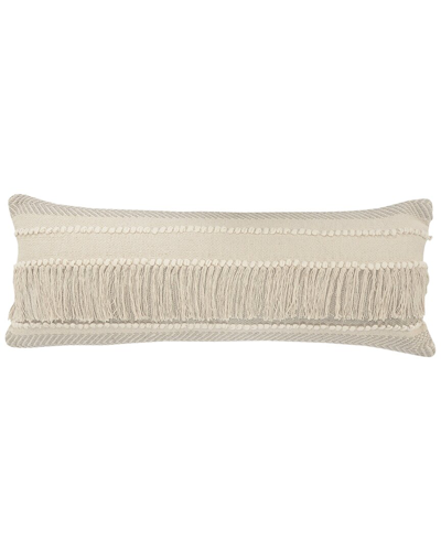 Lr Home Fringed Striped Lumbar Decorative Pillow