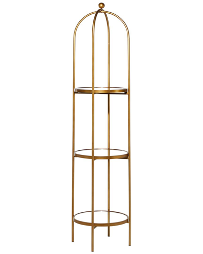 Peyton Lane Gold Metal 3 Shelf Shelving Unit With