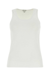 Bottega Veneta Ribbed Sleeveless Top With Scoop Neck In White