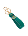Prada Saffiano Leather Keychain In Green