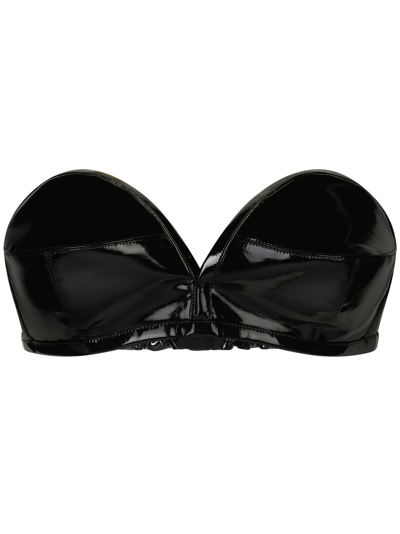 Dolce & Gabbana High-shine Bustier Top In Black
