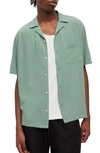 Allsaints Cudi Short Sleeve Button-up Camp Shirt In Cerignola Green