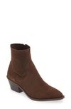 Steve Madden Braylen Pointed Toe Bootie In Brown Sued