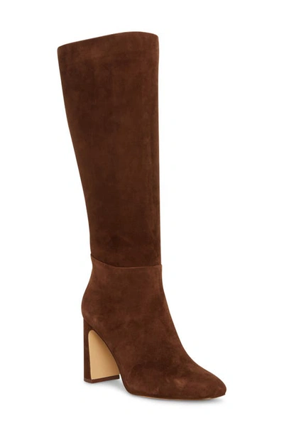 Steve Madden Annya Knee High Boot In Brown Sued