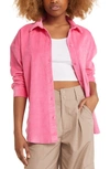 Bp. Corduroy Button-up Shirt In Pink Azalea