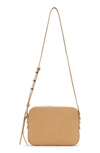 Allsaints Captain Square Leather Crossbody Bag In Tan Brown