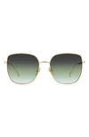 Isabel Marant 58mm Gradient Square Sunglasses In Gold/ Brown Teal