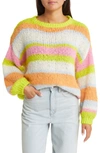 Vero Moda Laney Stripe Pullover Sweater In Sulphur Spring