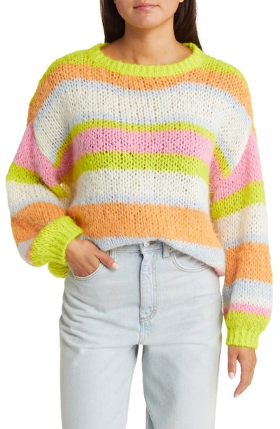 Vero Moda Laney Stripe Pullover Sweater In Sulphur Spring