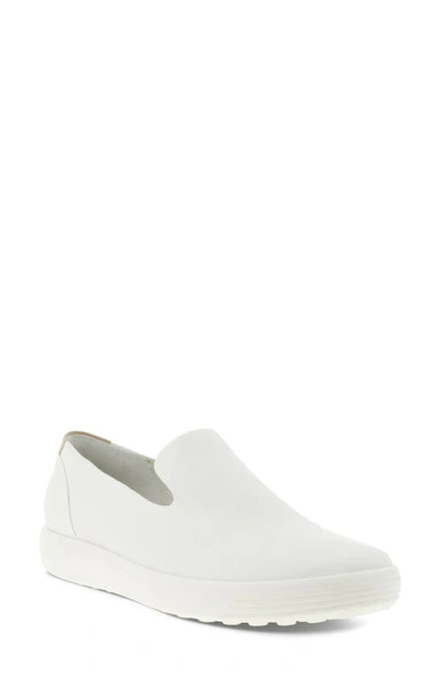 Ecco Soft 7 Slip-on Sneaker In White/ Powder