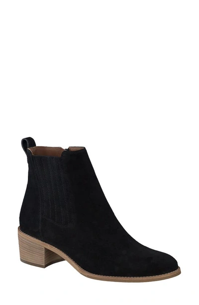 Paul Green Sante Zip Bootie In Black Soft Suede