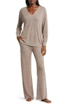 Barefoot Dreams Cozychic™ Ultra Lite® Long Sleeve Lounge Shirt & Pants In Driftwood