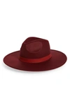 Treasure & Bond Felt Panama Hat In Burgundy Combo