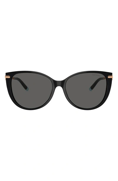Tiffany & Co 57mm Cat Eye Sunglasses In Black
