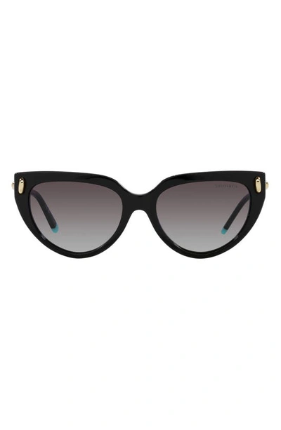 Tiffany & Co 54mm Gradient Cat Eye Sunglasses In Grey Gradient