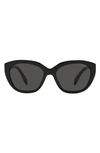 Prada 56mm Cat Eye Sunglasses In Dark Grey