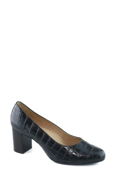 Marc Joseph New York Midtown Pump In Black Embossed Napa