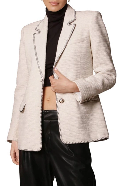 Avec Les Filles Embroidered Two-button Blazer In Ivory
