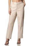 Avec Les Filles Faux-ever Leather Cargo Trousers In Beige