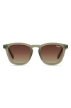 Quay Jackpot 50mm Polarized Round Sunglasses In Green / Brown Polarized