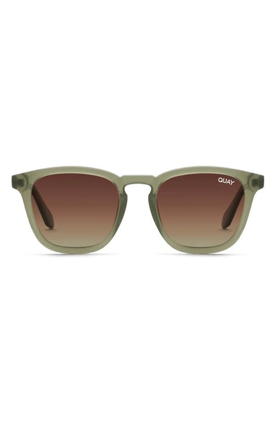 Quay Jackpot 50mm Polarized Round Sunglasses In Green / Brown Polarized