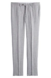 Jack Victor Pablo Flat Front Linen Trousers In Light Grey