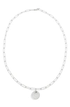 Monica Vinader Ava Diamond Disc Pendant Necklace In Sterling Silver/ Diamond