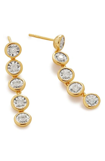 Monica Vinader Diamond Essentials Cocktail Drop Earrings In 18k Gold Vermeil/ Diamond