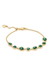 Monica Vinader Siren Mini Nugget Cluster Bracelet In 18k Gold Vermeil/ Green Onyx