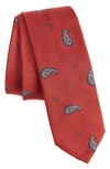 Thom Browne Paisley Silk Tie In Red