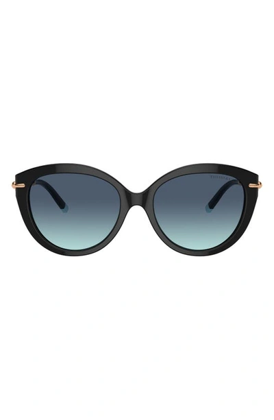 Tiffany & Co 55mm Cat Eye Sunglasses In Blue Gradient