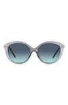 Tiffany & Co 55mm Cat Eye Sunglasses In Clear Blue Gradient