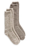 Barefoot Dreams 2-pack Cozychic™ Socks In Gray Skies Multi