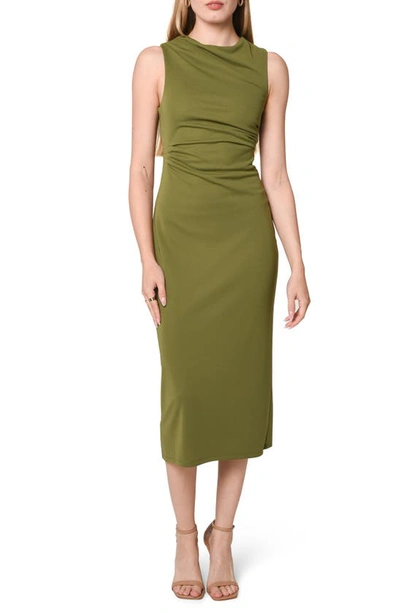 Wayf Siete Ruched Sheath Dress In Olive