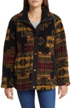 Pendleton Windom Fleece Jacket In Black/ Olive Chief Joseph