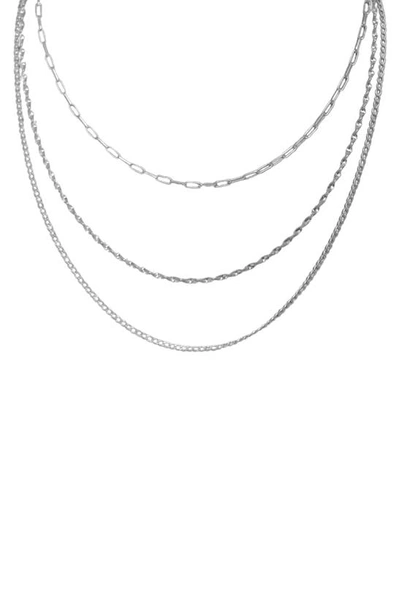 Argento Vivo Sterling Silver Triple Chain Necklace