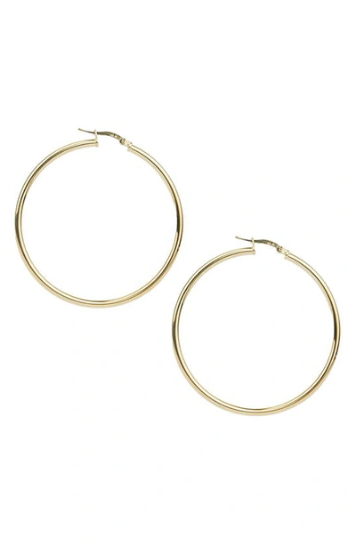 Argento Vivo Sterling Silver Essential Tube Hoop Earrings In Gold