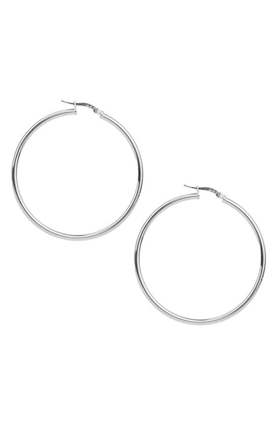 Argento Vivo Sterling Silver Essential Tube Hoop Earrings In Silver