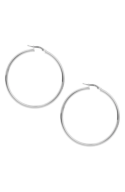 Argento Vivo Essential Tube Hoop Earrings In Silver