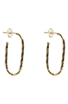 Argento Vivo Sterling Silver Twist U-hoop Earrings In Gold