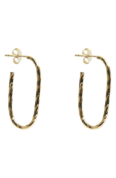 Argento Vivo Sterling Silver Twist U-hoop Earrings In Gold