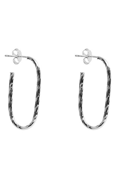 Argento Vivo Sterling Silver Twist U-hoop Earrings In Silver