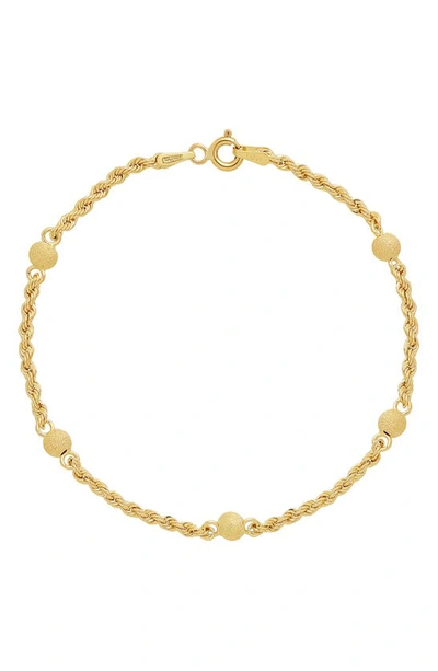 Bony Levy 14k Gold Rope Chain Station Bracelet In 14k Yellow Gold