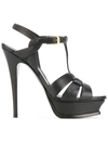 Saint Laurent Tribute 150mm Sandals In Black