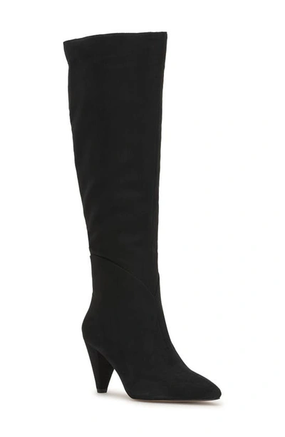 Jessica Simpson Byrnee Pointed Toe Knee High Boot In Black Faux Suede