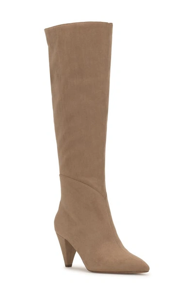 Jessica Simpson Byrnee Pointed Toe Knee High Boot In Sand Stone Stretch Microsude