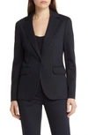 Theory Fairfield Stripe Riding Blazer In Navy