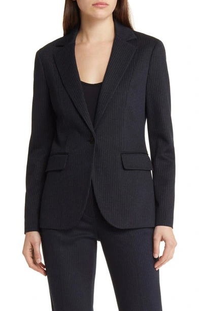Theory Fairfield Stripe Riding Blazer In Navy