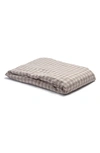 Piglet In Bed Gingham Linen Fitted Sheet In Brown Tones