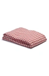 Piglet In Bed Gingham Cotton Flat Sheet In Red Tones